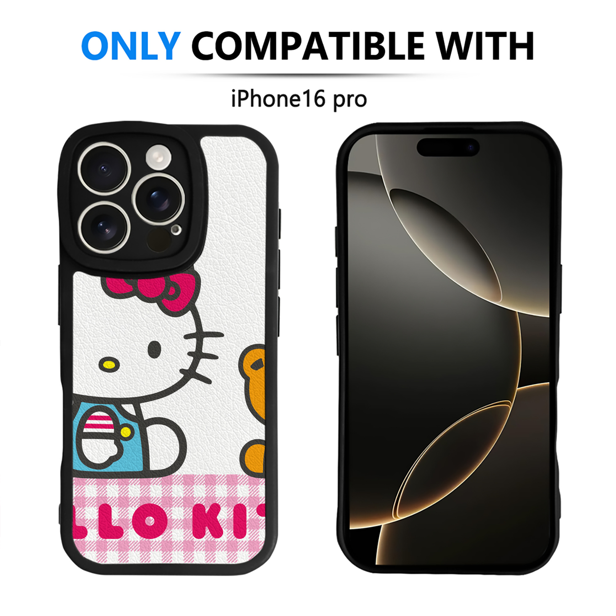 （画像用） Hello Kitty ハローキティ 【iPhone 16シリーズ対応】シリコンスマホケース（レザー調） 材質：シリコン